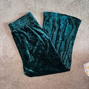 Teal Crushed Velvet Pants